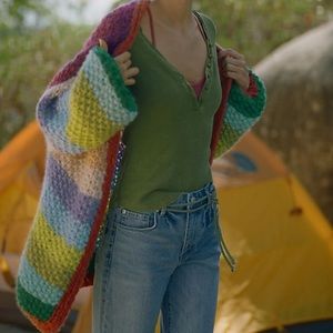 NWT FRNCH PARIS Anthropologie Rainbow Cardigan